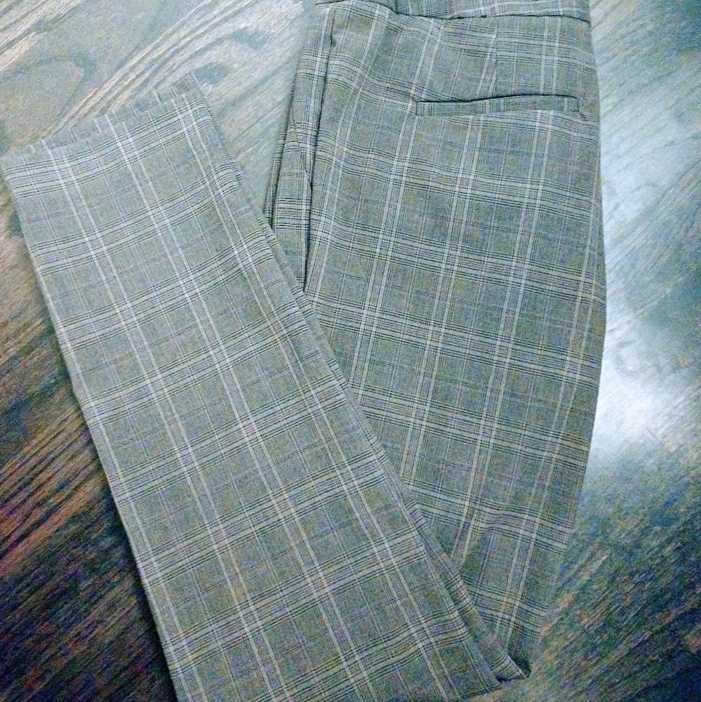 Amanda and Chelsea Slim Leg Plaid Trousers
